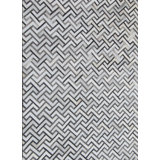 Area Cowhide Chevron Area Rug in Gray/Black