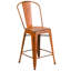 Tabouret de comptoir en métal patiné pour l'intérieur / extérieur de 24 po de hauteur Angelean - noir-651168265-620777400
