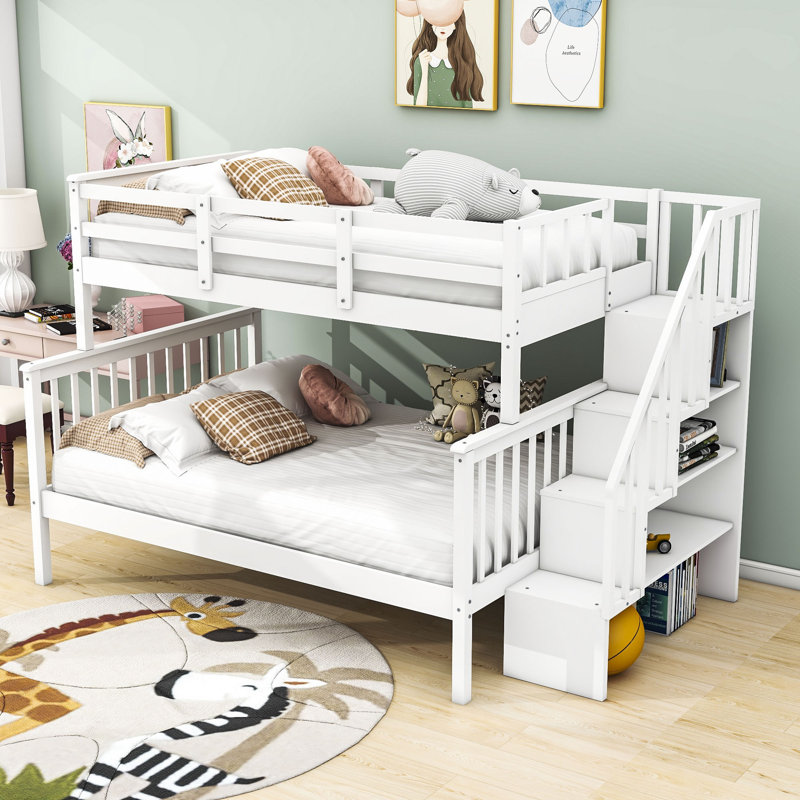 Deanna-Marie Kids Twin Over Full Bunk Bed, White