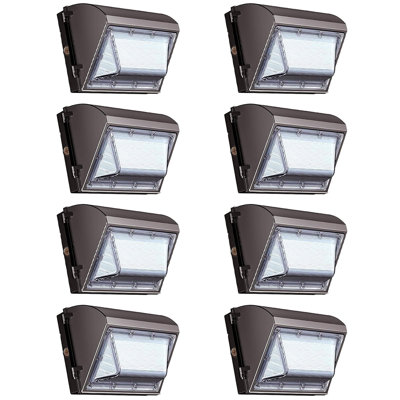 8 Pack 130W LED Wall Pack Light, Dusk to Dawn, 19500LM 5000K, IP65 Waterproof Outdoor Light for Parking Lot Warehouse Yard