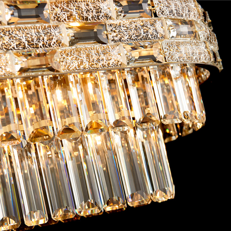 Lustre carré / rectangulaire à niveaux Dims, H 8,7 po x l 49,2 po x P 11,8 po