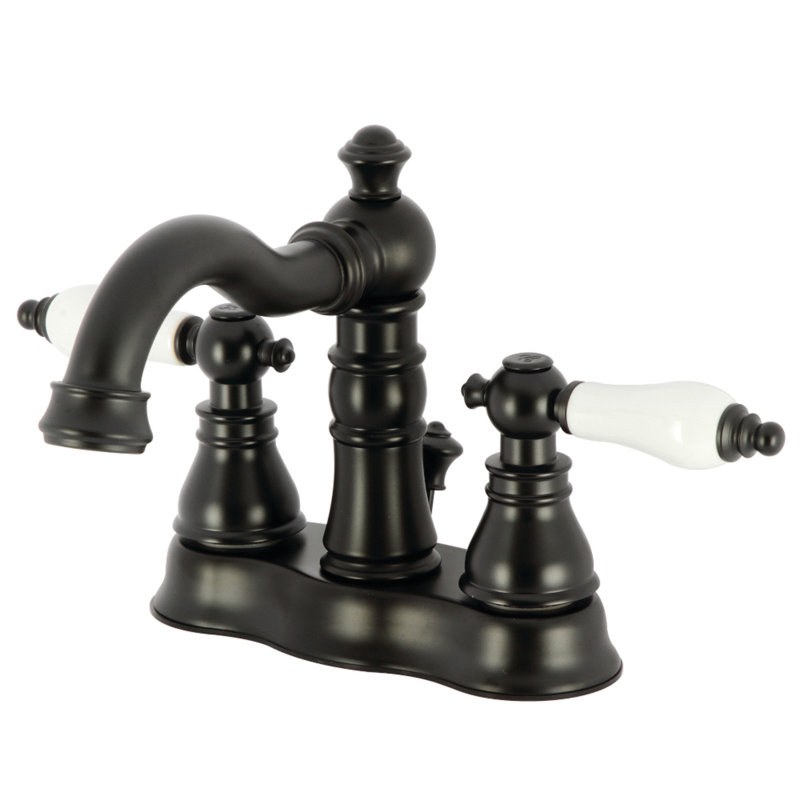 Robinet de salle de bain American Patriot, Noir mat / blanc