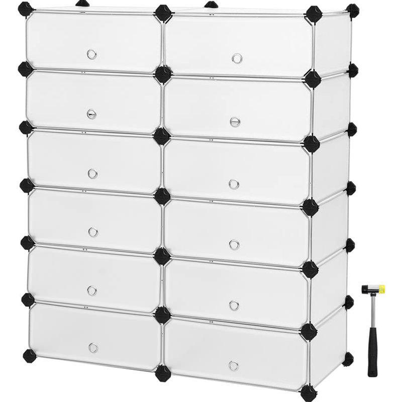 12 Pair Shoe Storage Box, White
