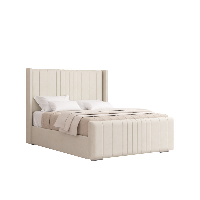 Denzel Upholstered Bed Frame, Super King (6'), Cream