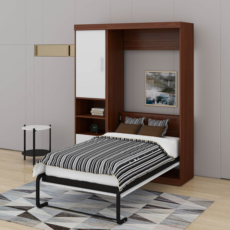 Lit escamotable simple avec armoire murale