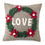 Handmade Pillow In Hand Felted Wool - Love Wreath On Grey - 20"-945825550