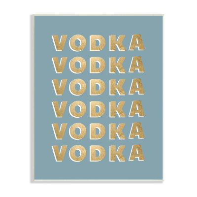 Motif de texte vodka Glam sur fond bleu sarcelle par CAD Designs - impression