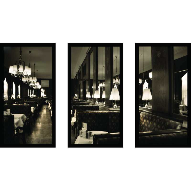 Café Vienne - ensemble de 3 reproductions de photos sur acrylique, H 33,5 po x l 52,5 po x P 1 po