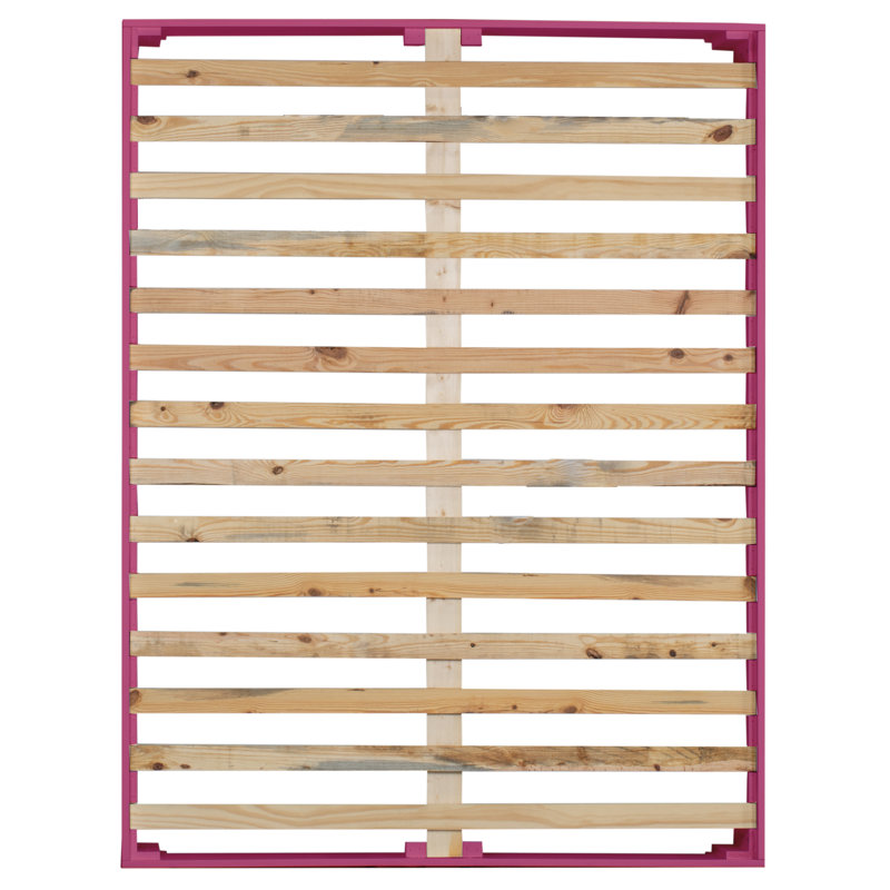 16" Platform Bed Frame, Hot Pink, Full