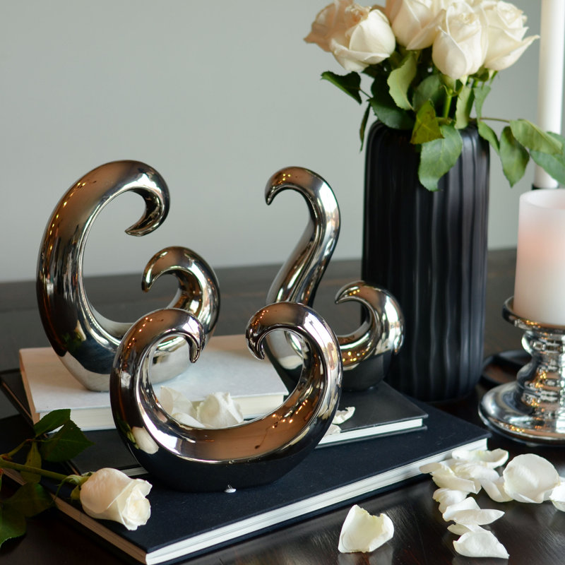Ensemble de 3 sculptures Eternity Curl and Wave