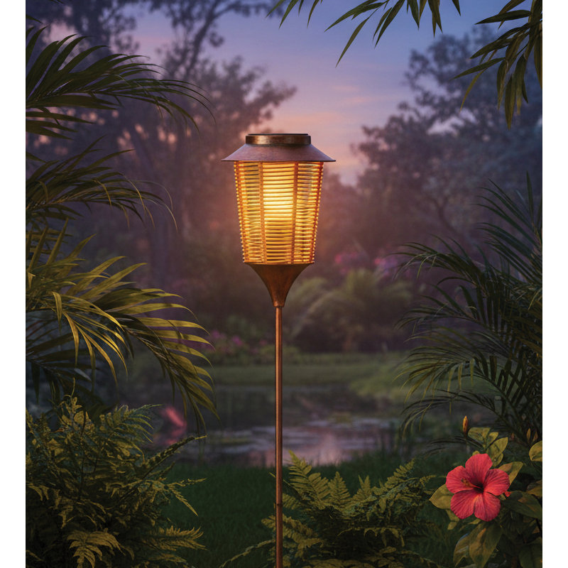 Wicker Solar Stake - Lantern