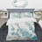 Teal Cherry Blossoms II - Traditional Floral Duvet Cover Set - Microfiber Polyester-38759157