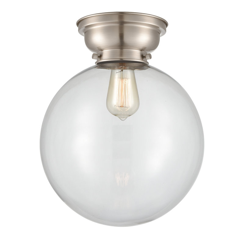 Alstrom Glass Flush Mount, Clear, LED, Polished Nickel