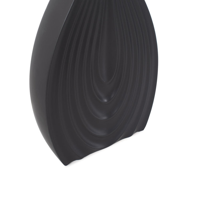 Morea Tapered Matte Black Ceramic Onion Vase, 14.25" H x 6" W x 2.38" D