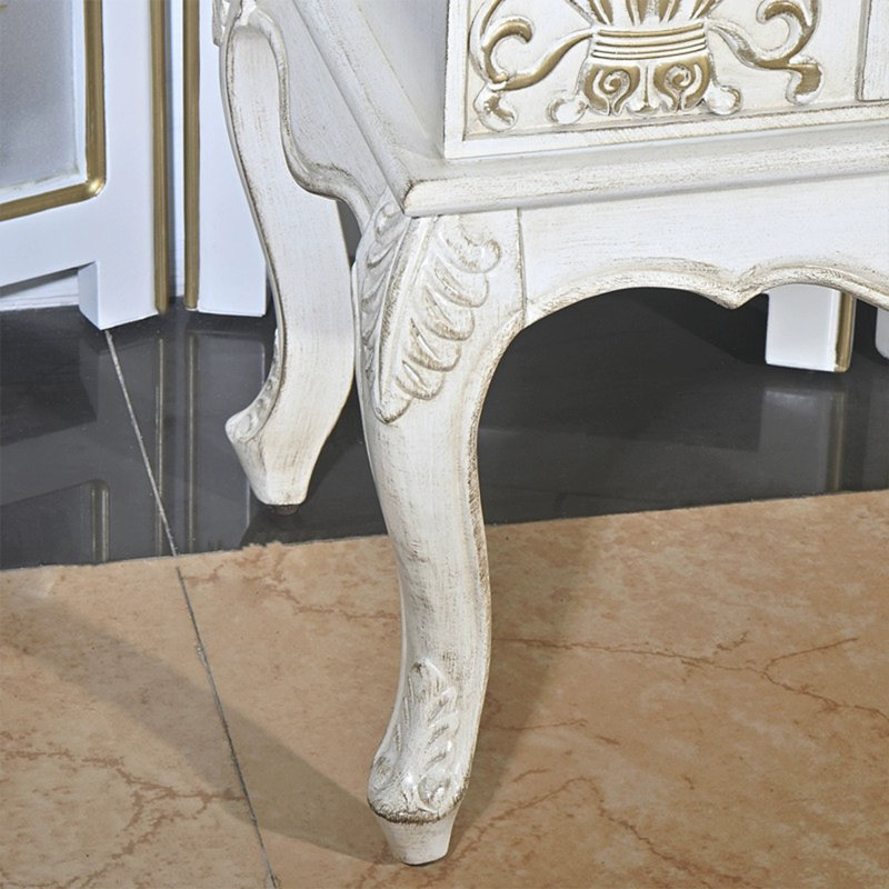 Console rectangulaire en bois manufacturé blanc massif, H 35,83 po x l 47,24 po x P 15,75 po