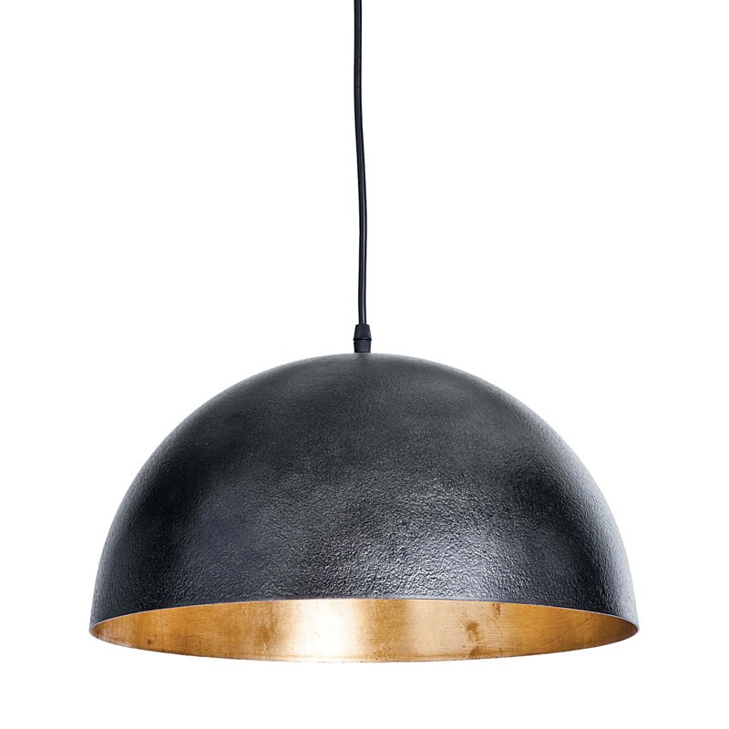 Luminaire suspendu Sigmund, Acier noirci, H 9 po x l 15 po x P 15 po