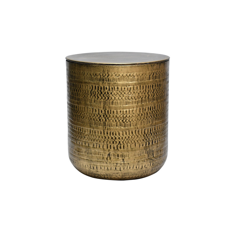 Table d'appoint ronde en métal Marlo, Laiton antique