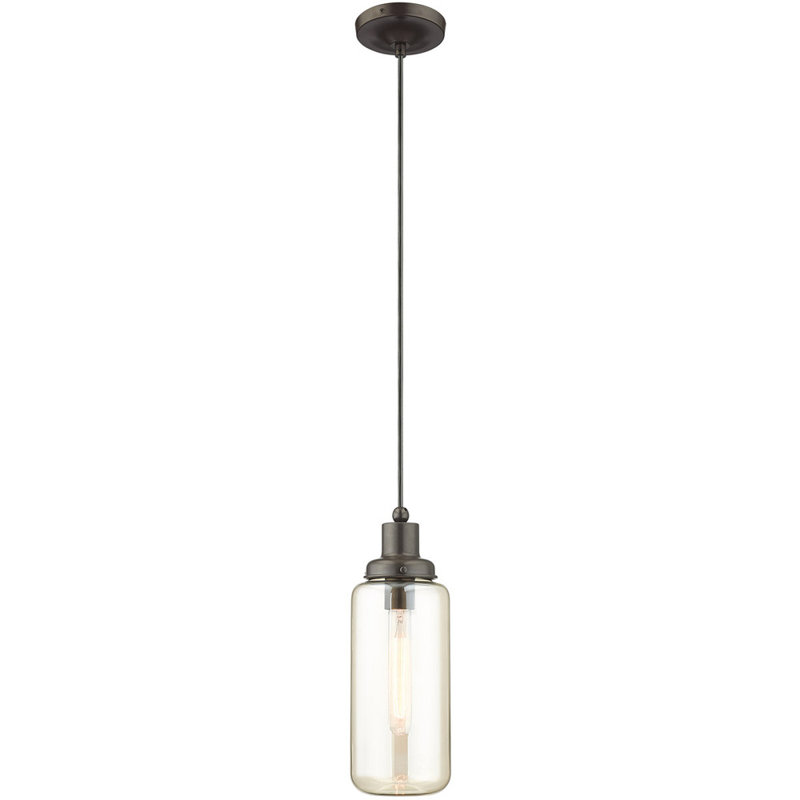 Wahl 1 - Light Pendant, English Bronze, Champagne Glass, 15.5" H x 5" W x 5" D