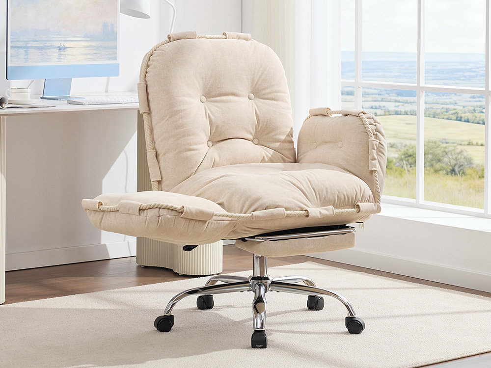 Criss Cross Legged Office Chair with Footrest