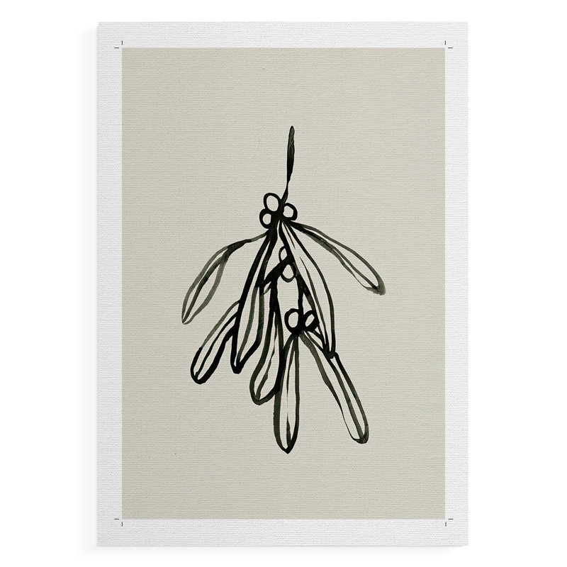 Croquis de Mistletoe II - Impression sur toile seulement - NON-CADRE, H 18 po x l 12 po