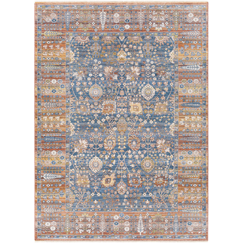 Gilstrap Oriental Blue/Red Area Rug, Rectangle 8'10" x 13'