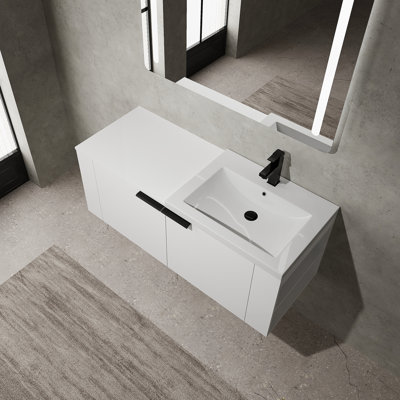 48 "Bathroom Vanity Sink Combo For Big Space,Modern Bathroom Cabinet Cabinet Combination, Bathroom Sink Cabinet Set, White
