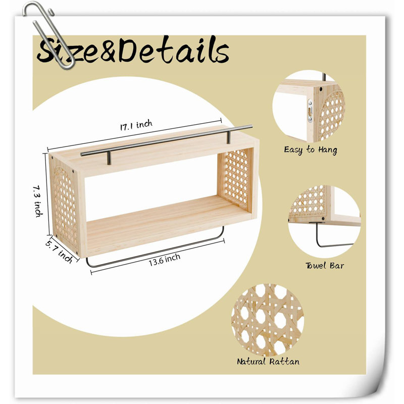 Dionna 2 Piece Wood Floating Shelf