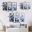 «Blue Hydrangea Garden Enchantment», 3 pièces sur toile-897965965-897965967