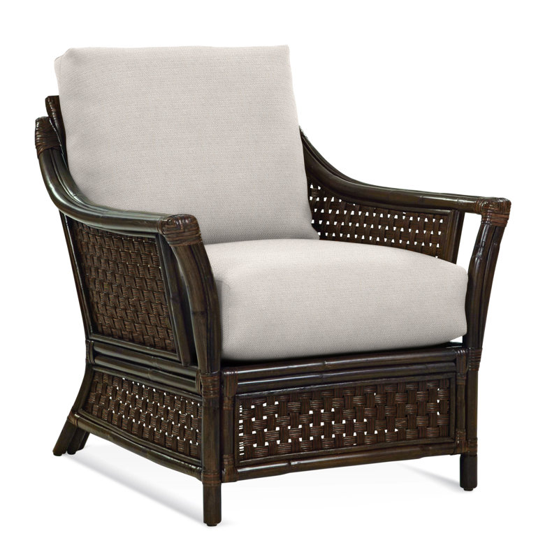 Boca Armchair, White Textured Performance; 0865-91, Coffee
