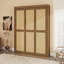 Lit escamotable en rotin de bois massif avec armoire, peu encombrant et élégant pour les chambres d'amis et les bureaux à domicile