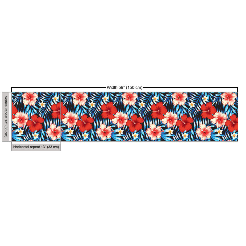 Pathard Hibiscus and Plumeria Flowers Fabric