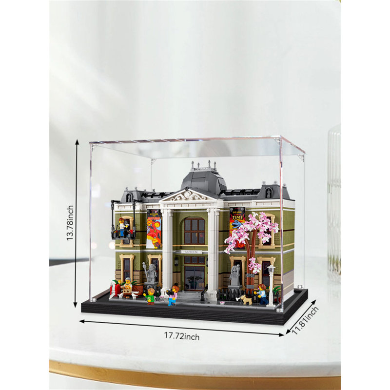 Acrylic Display Box, 13.78" H x 11.81" W x 17.72" D, Black/Clear
