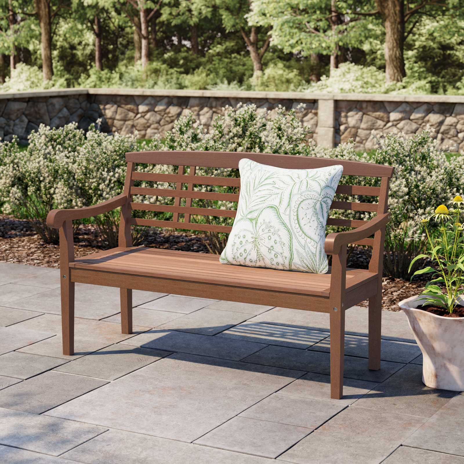 Kens 49.5'' Eucalyptus Outdoor Bench