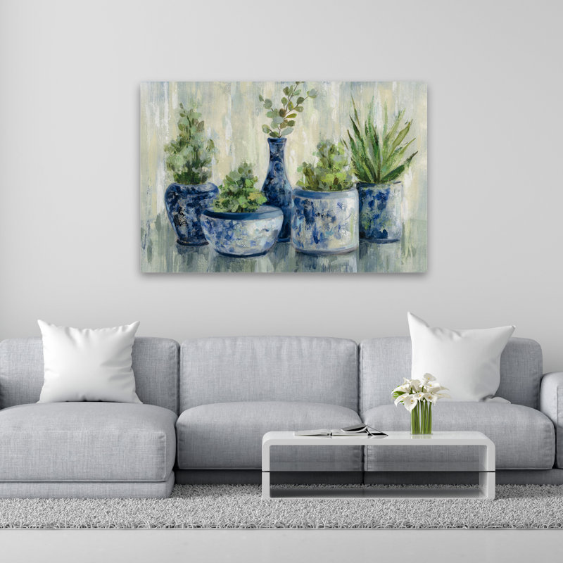 Plantes Chinoiserie - Bleu Chine Chinoiserie Global, H 60 po x l 40 po