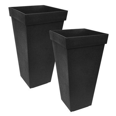 Paquet de 2 pots de fleurs à arrosage automatique pour l'extérieur Tierra Verde, symphonie, 15 po x 28 po