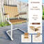 Ensemble de table de salle à manger 5 pièces en PEHD avec trou pour parasol, blanc -1202662000