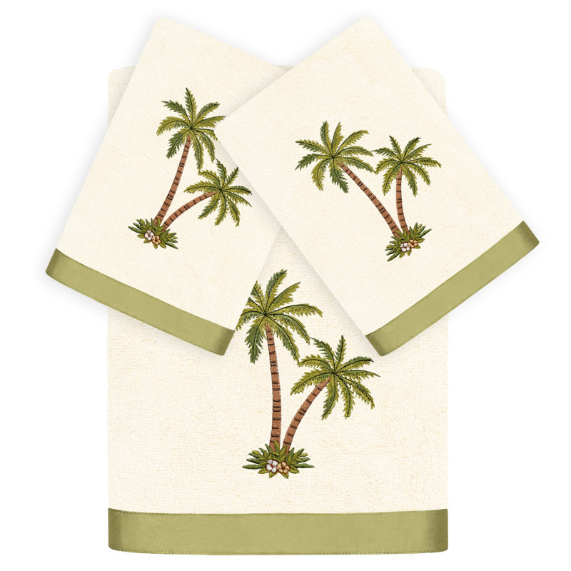 Ensemble de serviettes en coton turc 3 pièces Anastasika, Beige