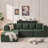 3-Piece 106" L-Shaped Velvet Upholstered Modular Sectional Sofa-778614560