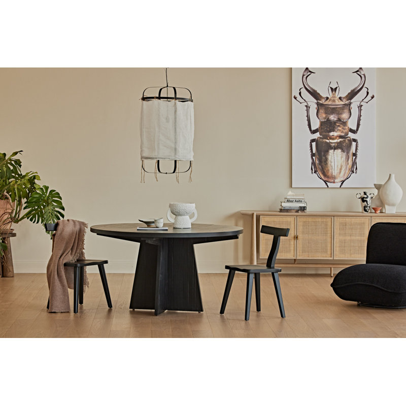Solid Wood Armchair in Black