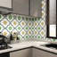 12 po X 12 po Dosseret en vinyle autocollant, carrelage mural pour la cuisine et la salle de bain, vert (10 pieds carrés)