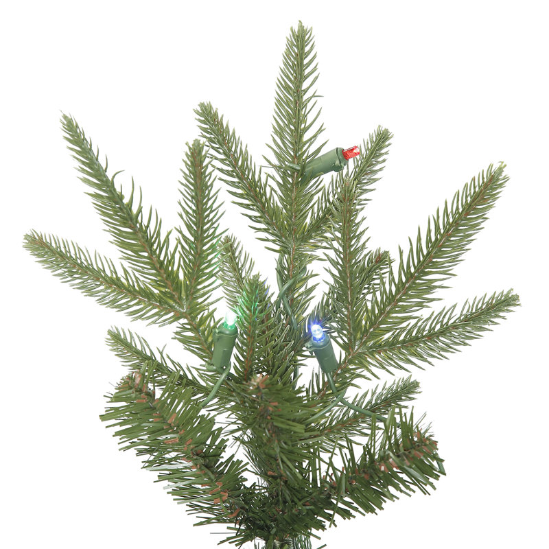Sapin de noël artificiel vert 7,5 pi avec 400 lumières multicolores et base crayon