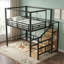 Lit mezzanine avec escalier de rangement et garde-robe-129346836