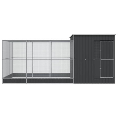 Aviary With Extension Silver Steel