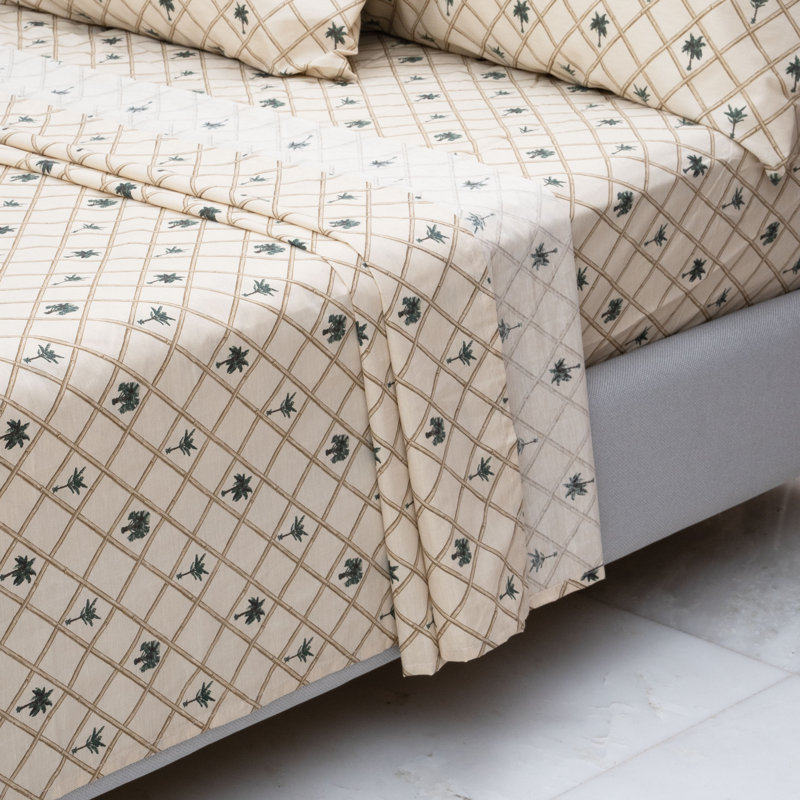 Ensemble de draps 100% polycoton Karin Maki Kona, Ensemble de draps pour lit double + un drap-housse