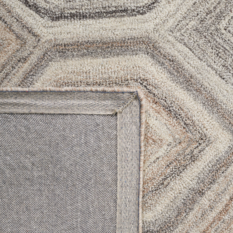 Isbella Hand Tufted Wool Geometric Rug, Rectangle 5' x 8'