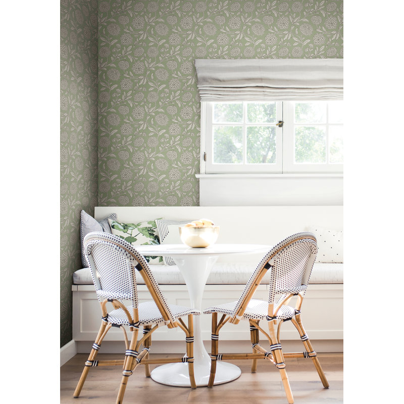 Papier peint floral vert clair Chatsworth Garden, Vert