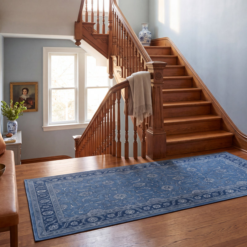 Tapis Dune2 traditionnel surteint uni bleu-gris-crème, lavable à la machine, antidérapant, à poils courts, pour l'intérieur et l'extérieur, adapté aux animaux domestiques, idéal pour le salon, la chambre, la salle à manger, l'entrée, le couloir ou le bureau.
