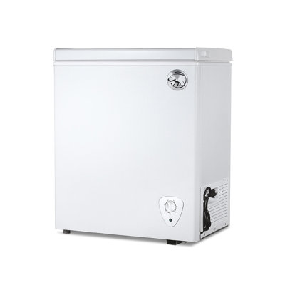 Commercial Cool 2.8 Cu. Ft. Compact Chest Freezer, Textured Finish, Deep Freezer for Frozen Food Storage, Removable Storage Basket, White