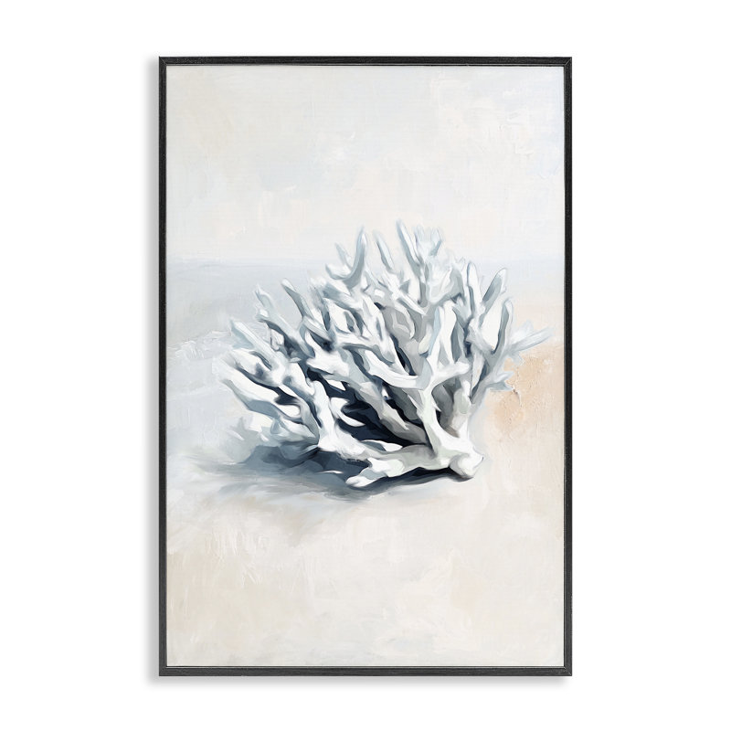 Giclée simple encadrée de corail, design par Ramona Murdock, H 18 po x l 12 po, Giclée encadrée noir minuit