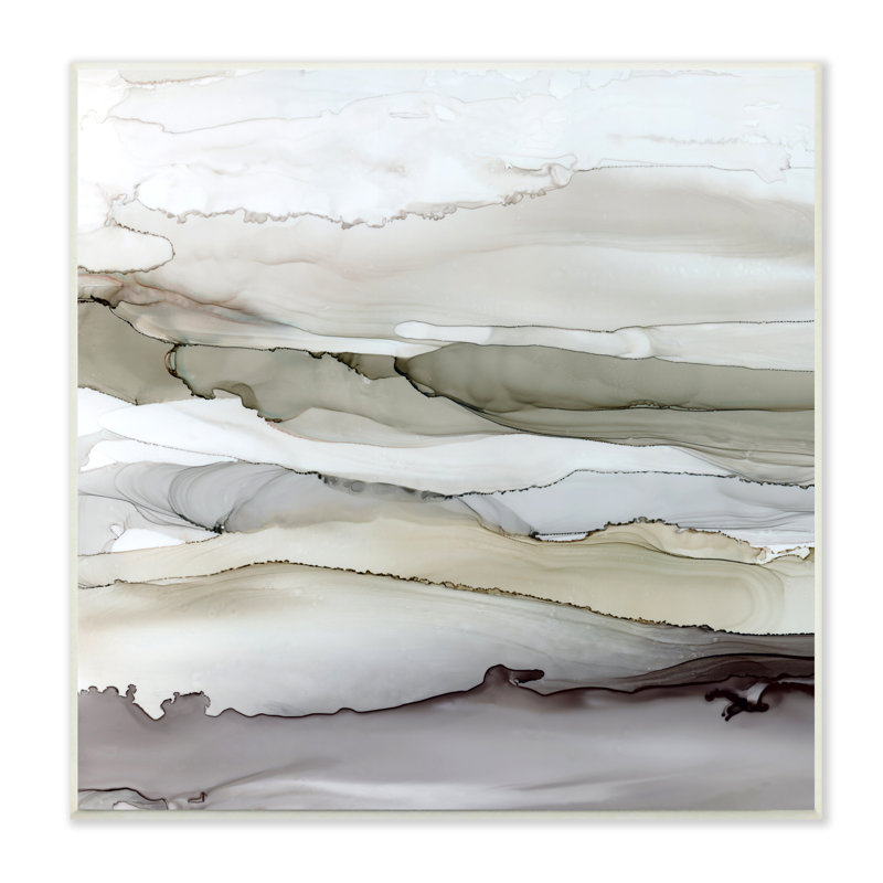«Abstract Mountain Range L'interpretation Brown Gray» par Carol Robinson - reproduction d'art, H 12 po x l 12 po x P 0,5 po
